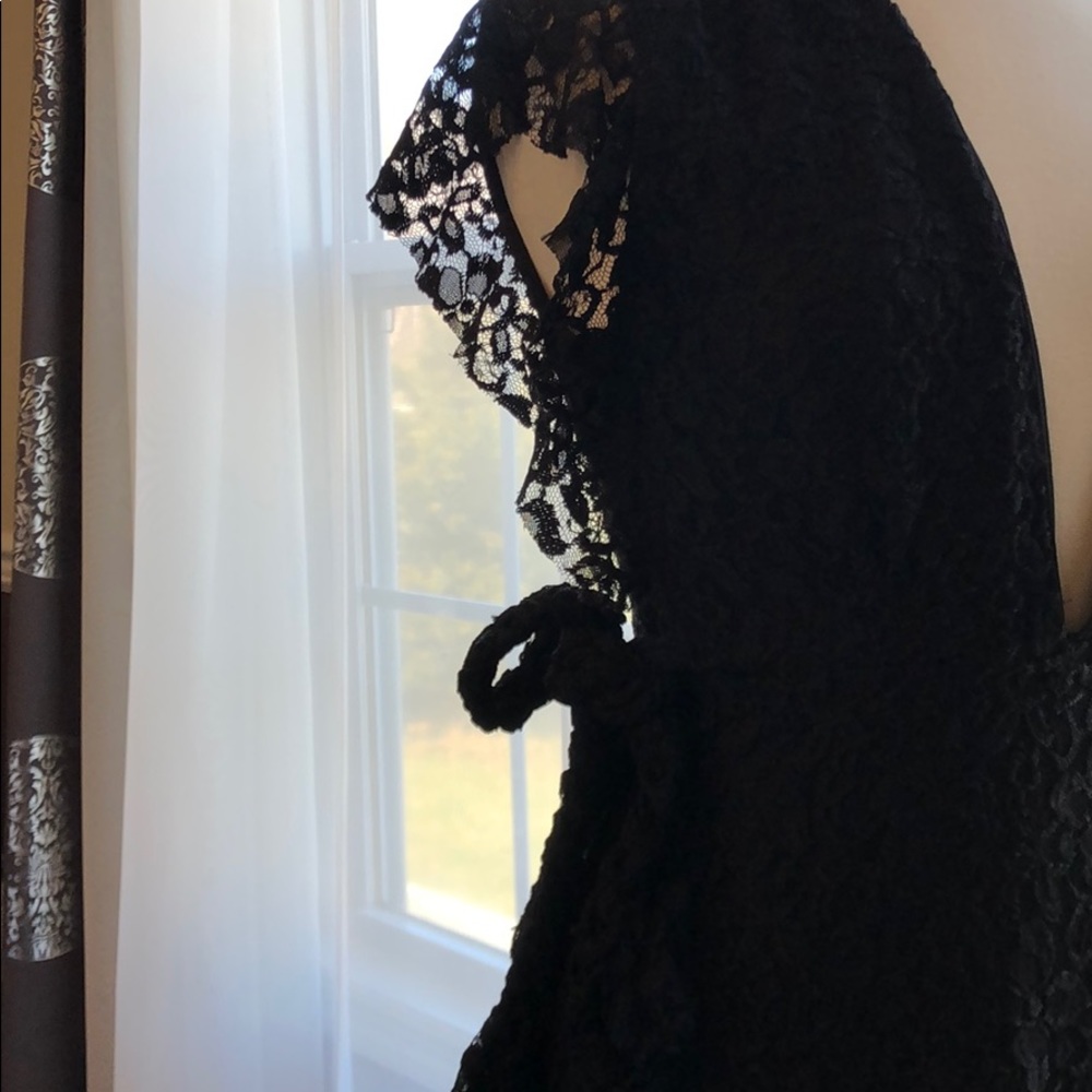 Miss black lace wrap dress NWT
